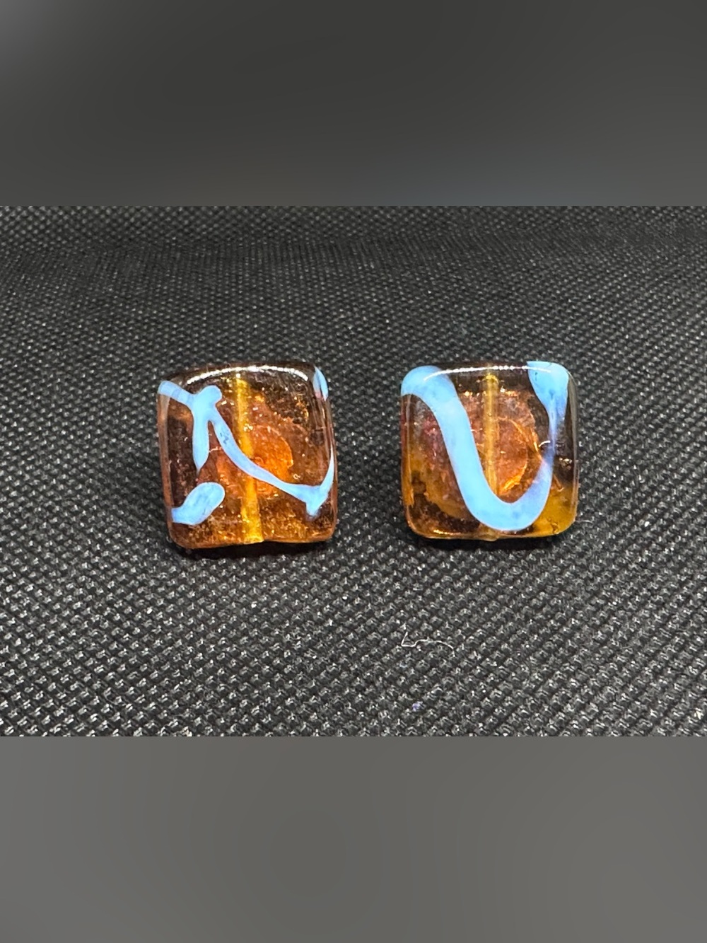 Glass of Venice Women's Murano Glass Venetian Reflections Square Stud Earrings